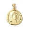 Brass Pendants, Long-Lasting Plated, Cadmium Free & Lead Free, Flat Round with Human Charm, Golden, 20x18x2mm, Hole: 4.3X3.4mm
