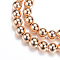 Electroplate Non-magnetic Synthetic Hematite Bead Strands, Round, Light Gold Plated, 12mm, Hole: 1.5mm, about 30pcs/strand, 15.4 inch