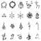 Christmas Theme, Tibetan Style Alloy Pendants, Mixed Shapes, Antique Silver, 60pcs/box