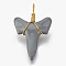 Non-magnetic Synthetic Hematite Pendants, with Golden Tone Brass Findings, Matte Style, Elephant, 32x19.5x7mm, Hole: 4mm