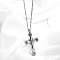Non-Tarnish Stainless Steel Cross Pendant Necklaces, Urn Ashes Necklaces, Stainless Steel Color, 19.69 inch(50cm)