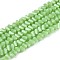 Opaque Glass Beads Strands, Triangle, Faceted, Light Green, 3~3.5x4~4.5x4~4.5mm, Hole: 0.8mm, about 121~131pcs/strand, 14.37~15.35 inch(36.5~39cm)