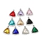 K5 Glass Pendants, Alloy Findings, UV Plated, Triangle, Platinum, 18.5x15.5x5mm, Hole: 1.8mm