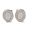 Non-Tarnish 304 Stainless Steel Stud Earring Findings, Earring Settings, Oval, Stainless Steel Color, 11x9mm, Pin: 0.7mm, Tray: 6.5x4.5mm