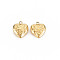Ion Plating(IP) 304 Stainless Steel Charms, Heart, Real 14K Gold Plated, 14x12x5mm, Hole: 1.8mm