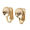 Brass Clip-on Earring Findings, Cadmium Free & Lead Free, Real 24K Gold Plated, Tray: 9mm, 16.5x10x10.5mm