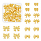 DICOSMETIC 40Pcs 4 Styles Bowknot Shaped Beads Cute Bow Tie Beads Matte Gold Color Beads Loose Spacer Beads Large Hole Beads 3.5/4mm European Loose Beads Alloy Beads for Jewelry Making