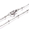 Non-Tarnish 304 Stainless Steel Cable Chains/Satellite Chains Necklaces, with Rondelle Beads and Lobster Claw Clasps, Stainless Steel Color, 19.69 inch(50cm), 2mm