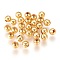 Brass Beads, Long-Lasting Plated, Round, Golden, 3x2.5mm, Hole: 1.2mm