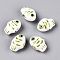 Handmade Printed Porcelain Beads Strand, Fish, White, 13x18x9mm, Hole: 1.6mm, about 24~25pcs/strand, 11.81''(30~31.5cm)