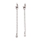 925 Sterling Silver Chain Extenders, with Lobster Claw Clasps & Charms, Teardrop, Antique Silver, 63x2.5mm, Hole: 2.4mm