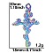 Stainless Steel Pendants, Rose Cross, Rainbow Color, 30x18mm