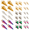 54Pcs 9 Style 304 & 201 Stainless Steel Charms, Spike/Cone Charm, Mixed Color, 6.6~13.5x2.8~7mm, Hole: 1.4~2mm, 6pcs/style