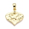 Brass Micro Pave Cubic Zirconia Pendants, Cadmium Free & Nickel Free & Lead Free, Deer Charms, Real 18K Gold Plated, 17x16x2mm, Hole: 3x4.5mm