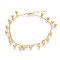 Ion Plating(IP) 304 Stainless Steel Charm Anklets, Ball, Golden, 9-3/8 inch(23.8cm), 2.5mm