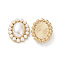 ABS Imitation Pearl Cabochons, with Alloy Finding, Oval, Golden, 28x23x7.5mm