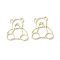 Alloy Pendants, with Crystal Rhinestone, Bear, Light Gold, 24.5x23x1.5mm