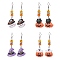 Halloween Theme Resin Dangle Earrings, 316 Surgical Stainless Steel Jewelry, Mixed Shapes, 68~72x23~27mm