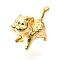 Brass Pendants, with Jump Ring, Cadmium Free & Nickel Free & Lead Free, Dog, Real 18K Gold Plated, 15.5x20x7.5mm, Hole: 3.5mm