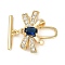 Brass Micro Pave Clear Cubic Zirconia Toggle Clasps, Cadmium Free & Nickel Free & Lead Free, with Glass, Bowknot, Real 18K Gold Plated, Bowknot: 17.5x20.5x4.5mm, Hole: 1.2mm, Bar: 17x4.5x2mm, Hole: 1.4mm