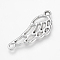 Alloy Links connectors, Wing, Platinum, 31.5x12x2mm, Hole: 1.5mm
