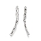 Brass Connector Charms, Nickel Free, Twist Link, Real Platinum Plated, 48x5x4.5mm, Hole: 1.2mm