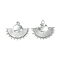 Non-Tarnish 304 Stainless Steel Pendants, Fan Charm, Stainless Steel Color, 17.5x20.5x2.5mm, Hole: 1.6mm