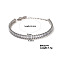 Adjustable Fashionable Luxury Rectangle Brass Micro Pave Cubic Zirconia Bracelets, Elegant Hand Jewelry, Platinum, Clear, 5-7/8 inch(15cm)