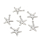 Non-Tarnish 304 Stainless Steel Pendants, Starfish, Stainless Steel Color, 17.5x15.5x2mm, Hole: 1mm