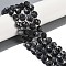 Natural Larvikite Beads Strands, Faceted, Bicone, Double Terminated Point Prism Beads, 10x9mm, Hole: 1.2mm, about 38pcs/strand, 15.08''(38.3cm)