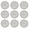 Iron Filigree Joiners Links, Flat Round, Platinum, 35.5x0.7mm, Hole: 1.4mm