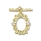 Brass Micro Pave Cubic Zirconia Toggle Clasps, Long-Lasting Plated, Cadmium Free & Nickel Free & Lead Free, Oval, Golden, 22.5x18x3mm, Hole: 1.2mm