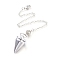 Brass Cone Dowsing Pendulums, with Lobster Claw Clasps, Platinum, 220x2.5mm