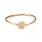 Rack Plating Brass Micro Pave Cubic Zirconia Bangles, Real 18K Gold Plated Flat Round with Moon Clasp Bangles, Long-Lasting Plated, Cadmium Free & Lead Free, Clear, Inner Diameter: 2-1/4 inch(5.6cm)