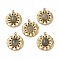 PVD Vacuum Plating 201 Stainless Steel Natural Labradorite Pendants, Real 18K Gold Plated, Flat Round Charms, 18.5x16x4.5mm, Hole: 1.4mm