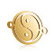 Feng Shui 201 Stainless Steel Links connectors, Flat Round with Yin Yang, Golden, 15.5x12x0.8mm, Hole: 1mm