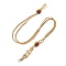 Nylon Braided Macrame Pouch Pendant Necklace Making, with Wooden Beads, BurlyWood, 17.01 inch(43.2cm)