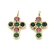 Ion Plating(IP) 316L Surgical Stainless Steel Pendants, Nickel Free, with Colorful Rhinestone, Cross Charms, Real 18K Gold Plated, 16x10x2.5mm, Hole: 2.2mm
