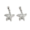 Brass Micro Pave Cubic Zirconia Pendants, Cadmium Free & Lead Free, Starfish, Real 18K Gold Plated, Platinum, 16.5x14x4mm, Hole: 4.5x2.5mm