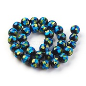 Ручная серебряная фольга стеклянные бусины Lampwork LAMP-P051-G02-12mm