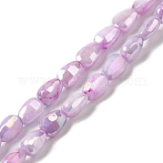 Стеклянные бусины с гальваническим покрытием  GLAA-D013-05G
