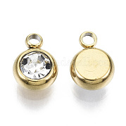 Подвески из нержавеющей стали со стразами STAS-S068-04G