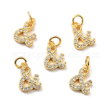 Латунные микропаве прозрачные подвески с фианитом X-KK-E015-27G-1