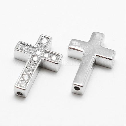 Латунные микро проложить класса AAA кубического циркония бусы KK-P055-14P-NR-1