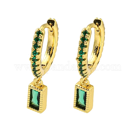 Серьги-кольца из латуни с микропаве из кубического циркония EJEW-C088-28G-02-1