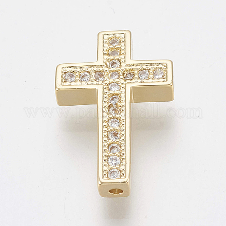 Латунные микро проложить кубического циркония бусы ZIRC-S058-81G-1
