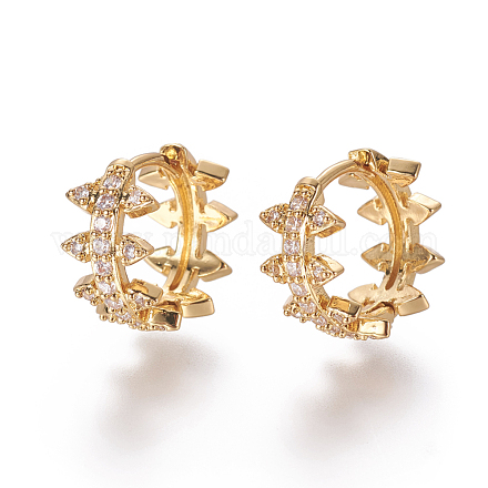 Серьги-кольца из латуни с микро-паве из фианита EJEW-F209-05G-1