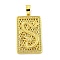 Brass Micro Pave Clear Cubic Zirconia Pendants, Cadmium Free & Nickel Free & Lead Free, Real 18K Gold Plated, Dragon, Rectangle, 38x22x4mm, Hole: 7x3mm