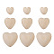 Chinese Cherry Wood Beads, Flat, Undyed, Heart, BurlyWood, 60pcs/set