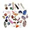 Natural & Synthetic Gemstone Pendants, Mixed Dyed and Undyed, Mixed Shape, 21.5~62x7.5~29x5~15mm, Hole: 1.6~4mm and  5~7x2.5~4mm